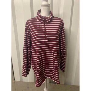 St. Johns Bay Classic Quarter Zip Long Sleeve Top Plus Size 2X Retro Y2K Granny